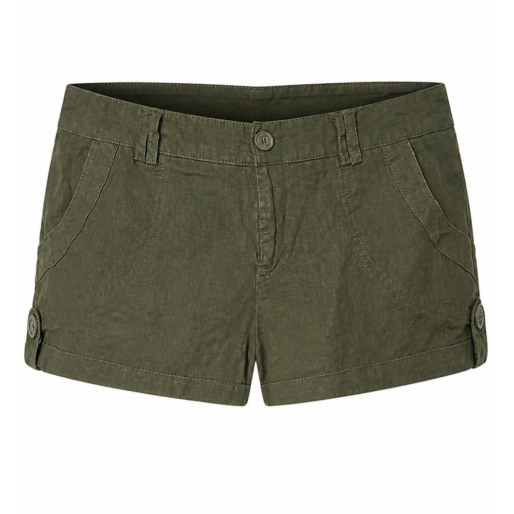 Miley Cyrus Max Azria Army Green Linen Blend Tab Hem Shorts Jrs Size 15 NWT Y2K